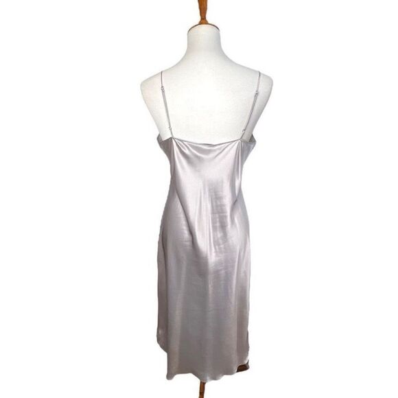 Nili Lotan Midi Cami Slip Dress Silk Silver Medium - Picture 6 of 9